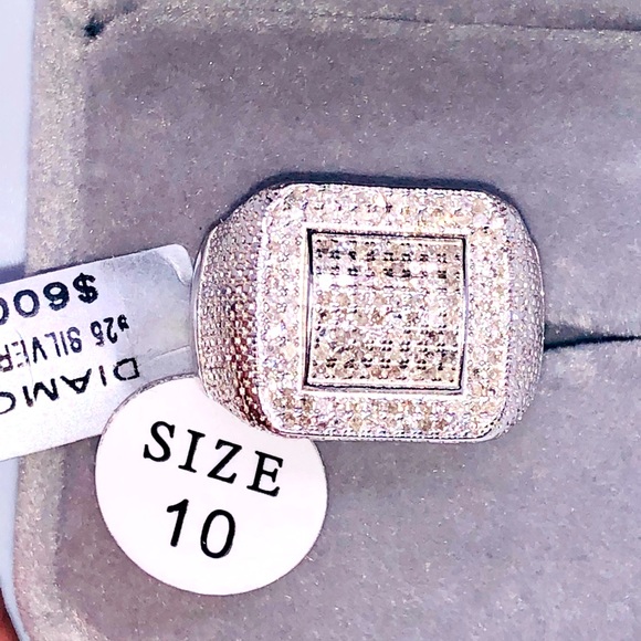 Mens custom made genuine real diamond ring. Not CZ not fake best gift huge sale